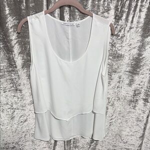 Notations Ivory Sleeveless Layered Blouse